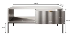 Navil - Salontafel met 2 lades - Zwart - 104x68x46 cm