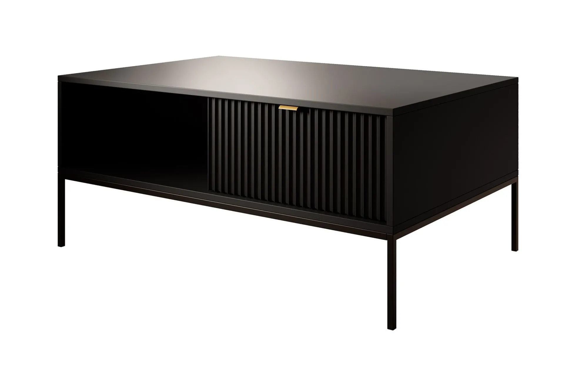Navil - Salontafel met 2 lades - Zwart - 104x68x46 cm