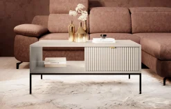 Navil - Salontafel met 2 lades - Beige - 104x68x46 cm