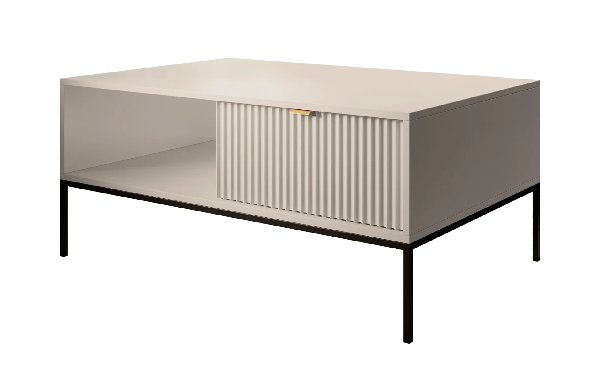 Navil - Salontafel met 2 lades - Beige - 104x68x46 cm