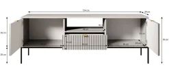 Navil - TV-Meubel - Beige - 154x39x56 cm