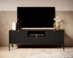 Navil - TV-Meubel - Zwart - 154x39x56 cm