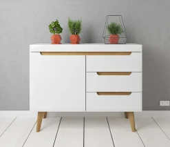 Nebraska - Dressoir - Wit/eiken - 107x40x83 cm