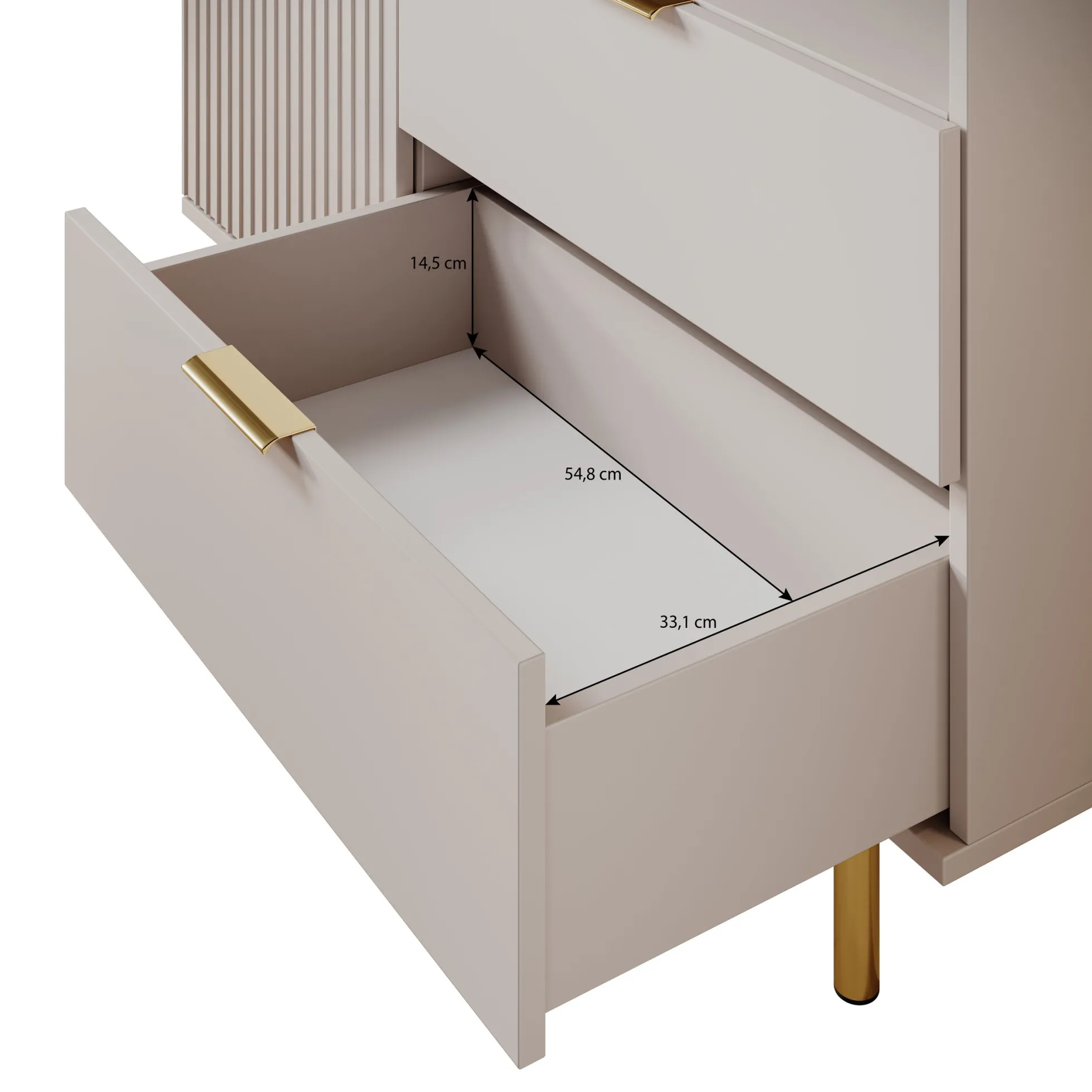 Nicola - Dressoir - Beige - 107x41x80 cm