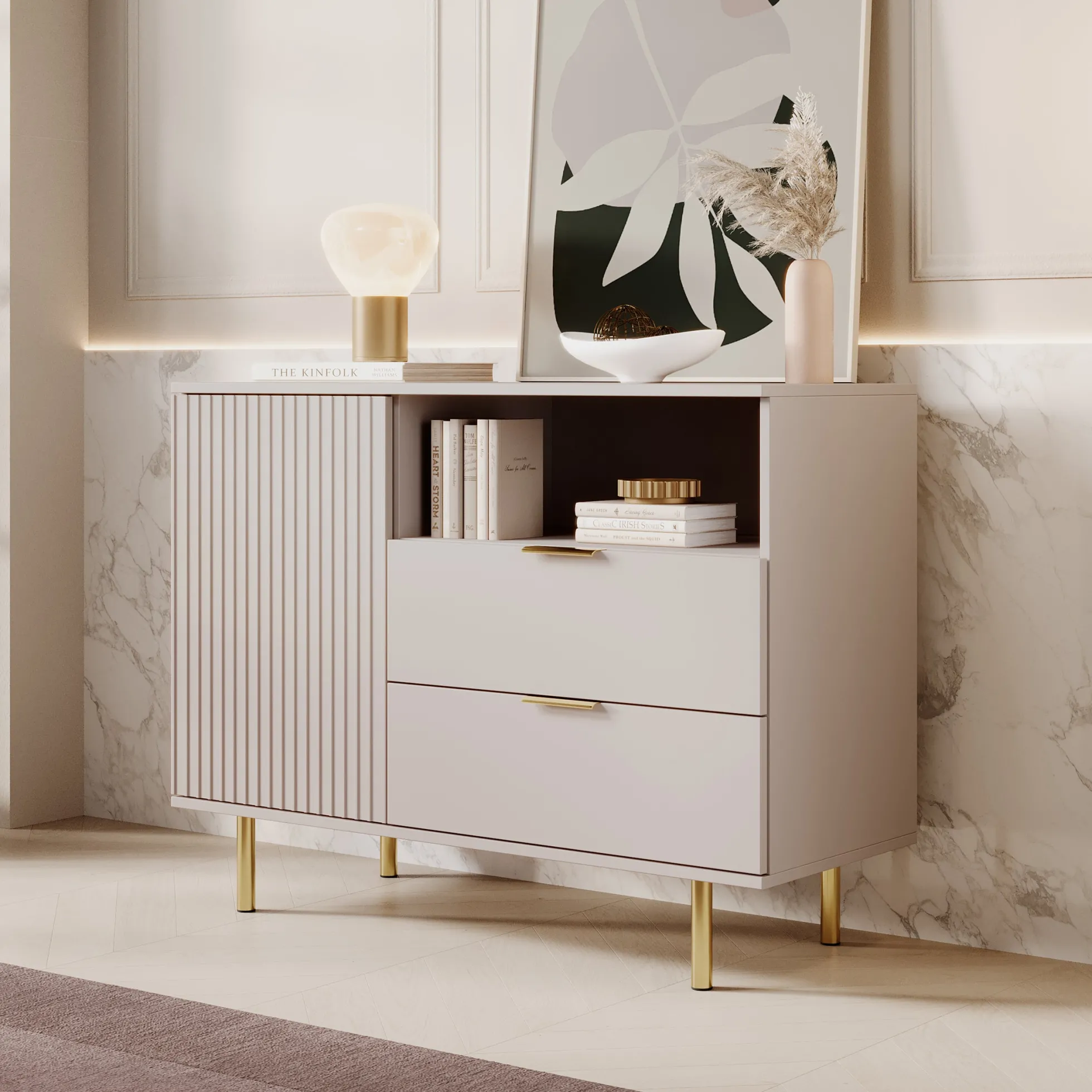 Nicola - Dressoir - Beige - 107x41x80 cm