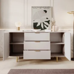 Nicola - Dressoir - Beige - 150x41x80 cm