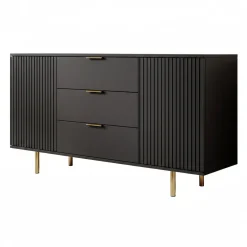 Nicola - Dressoir - Zwart - 150x41x80 cm