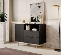 Nicola - Dressoir - Zwart - 107x41x80 cm