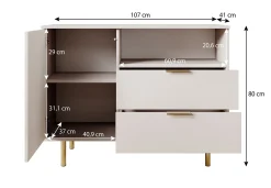 Nicola - Dressoir - Zwart - 107x41x80 cm