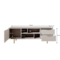 Nicola - TV-Meubel - Beige - 150x41x52 cm