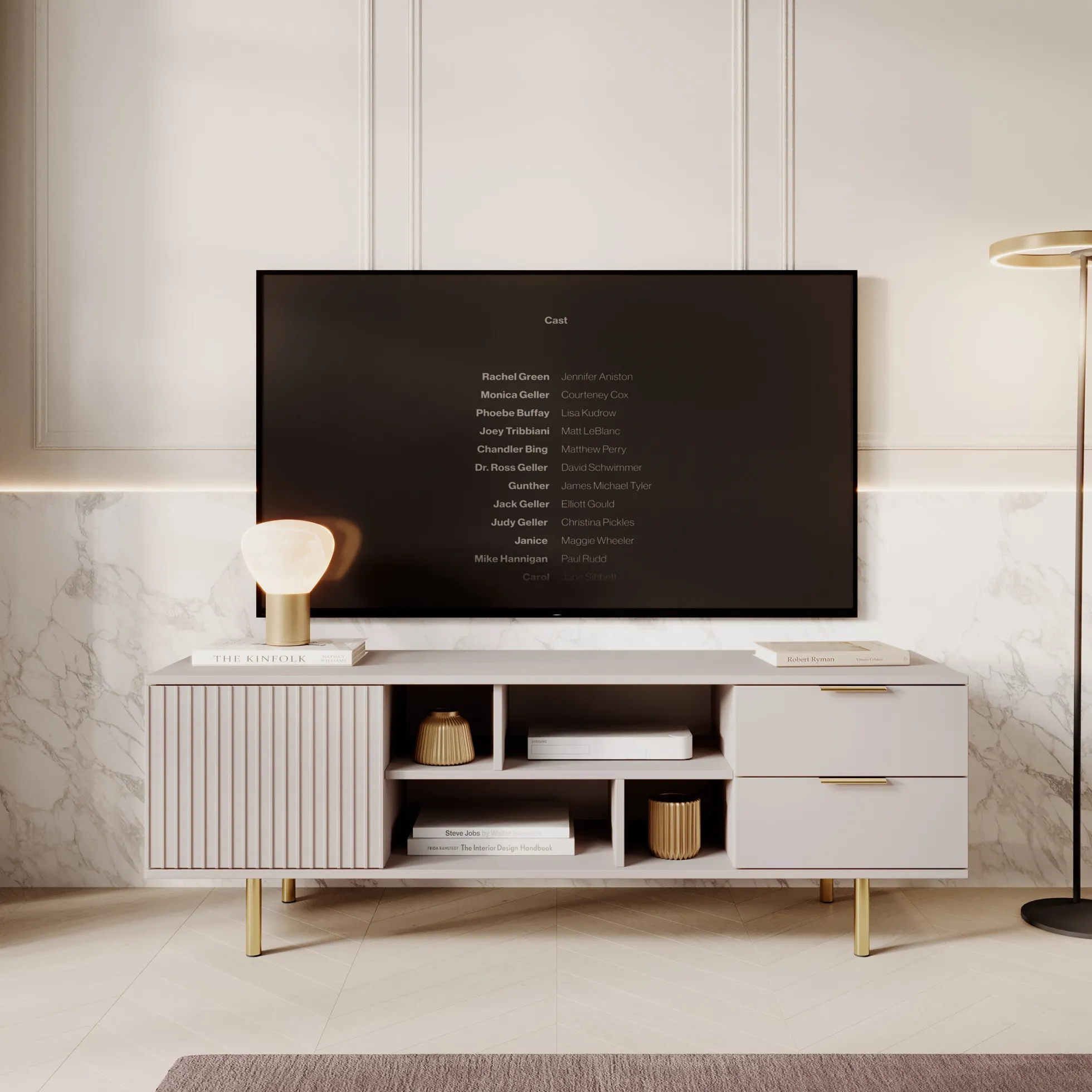 Nicola - TV-Meubel - Beige - 150x41x52 cm