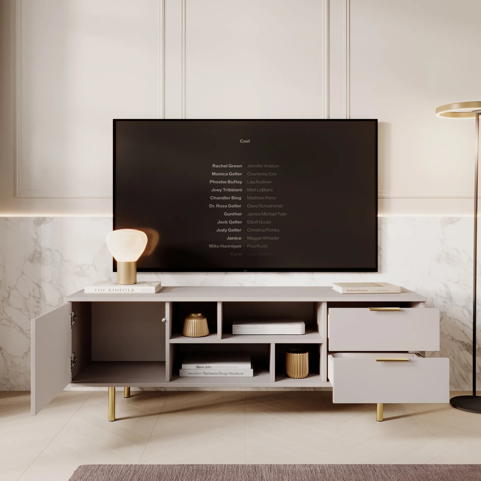 Nicola - TV-Meubel - Beige - 150x41x52 cm