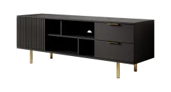 Nicola - TV-Meubel - Mat zwart - 150x41x52 cm