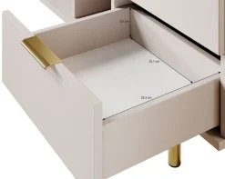 Nicola - TV-Meubel - Mat zwart - 150x41x52 cm