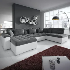 Nicoreta - Hoekbank 5-zits met chaise longue - Velvet grijs - Links