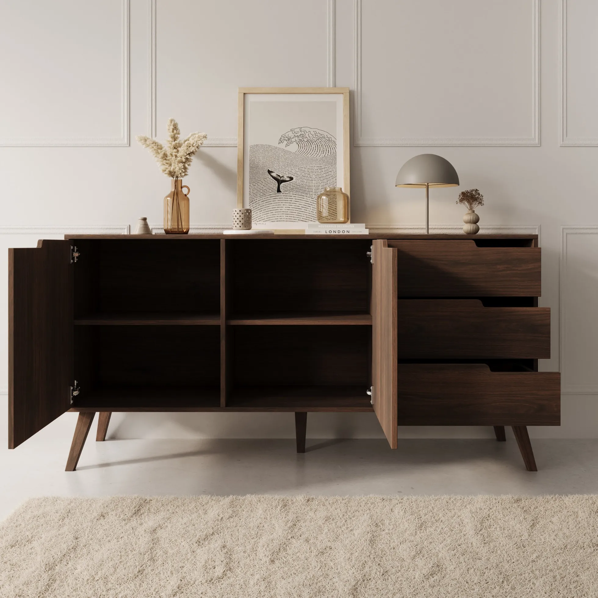 Nido - Dressoir - Donker eikenpatroon - 160x40x80 cm
