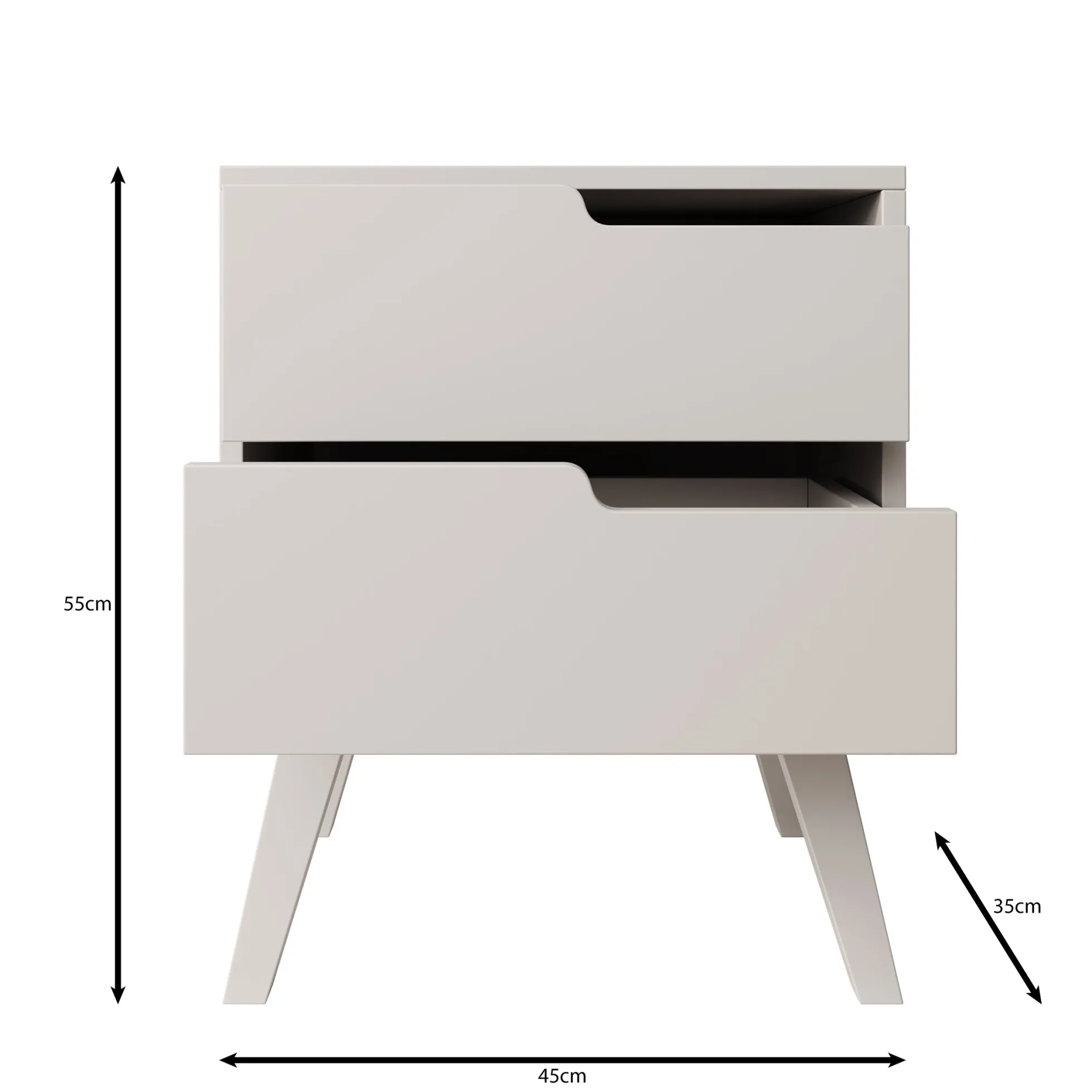Nido - Nachtkastje rechts - Donker eikenpatroon - 45x35x55 cm