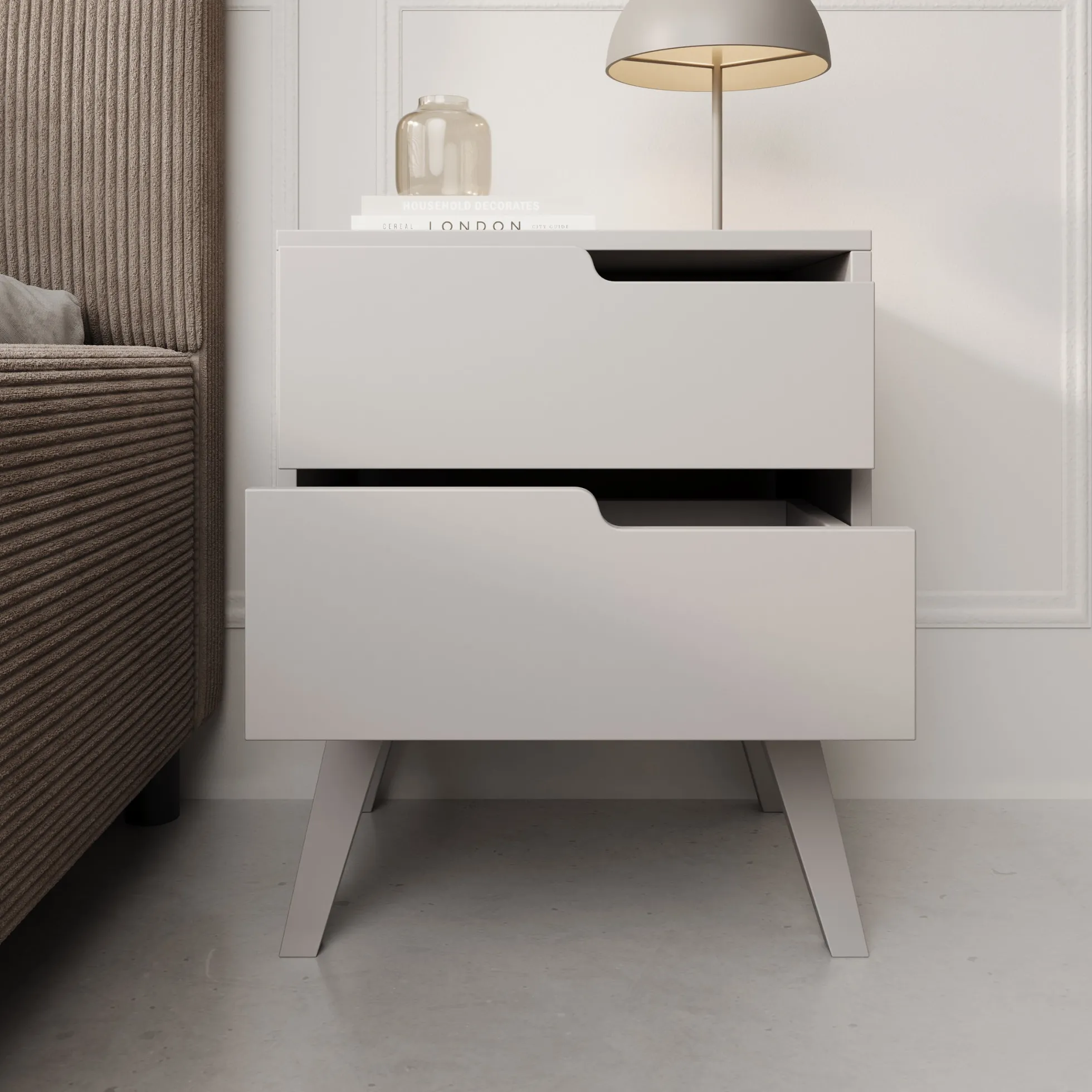 Nido - Nachtkastje rechts - Beige - 45x35x55 cm