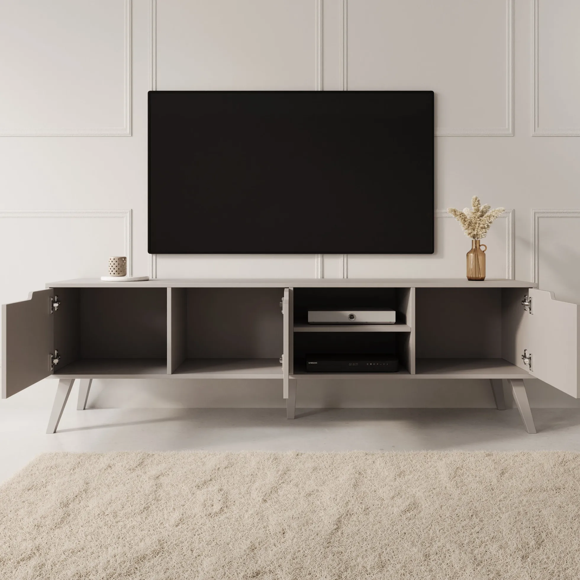 Nido - TV-Meubel - Beige - 180x40x55 cm