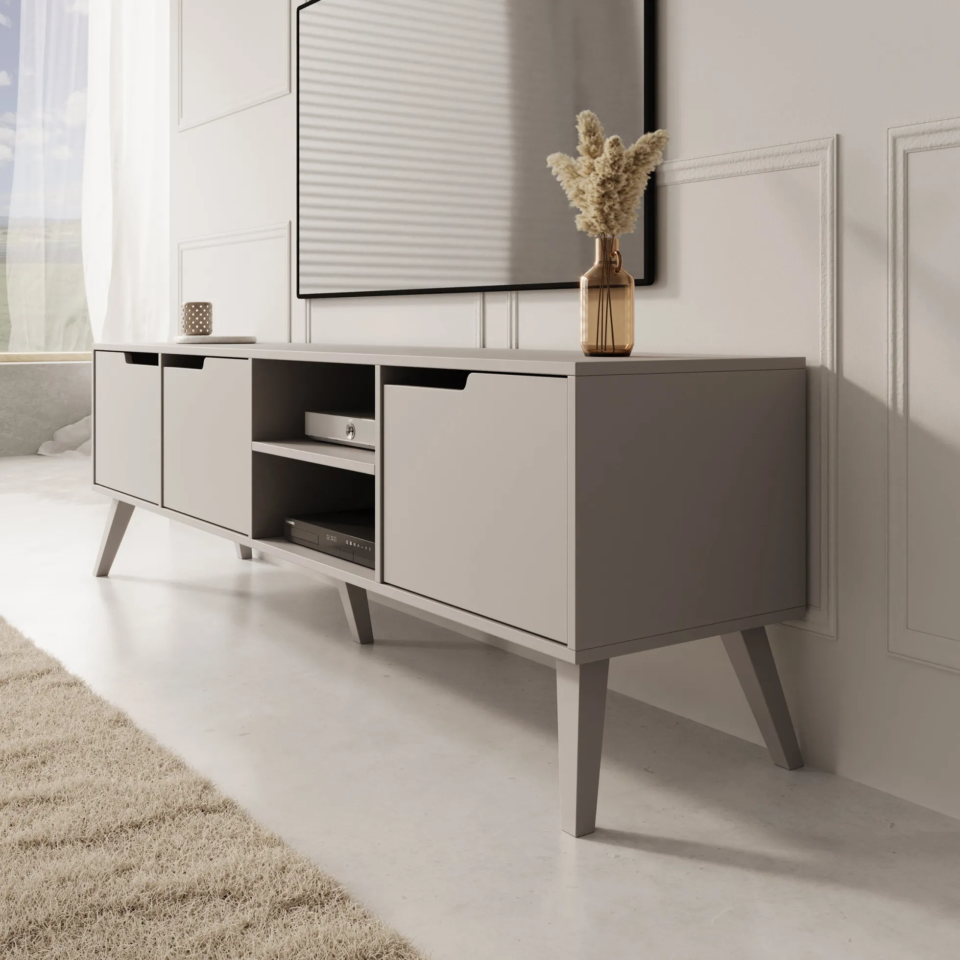 Nido - TV-Meubel - Beige - 180x40x55 cm