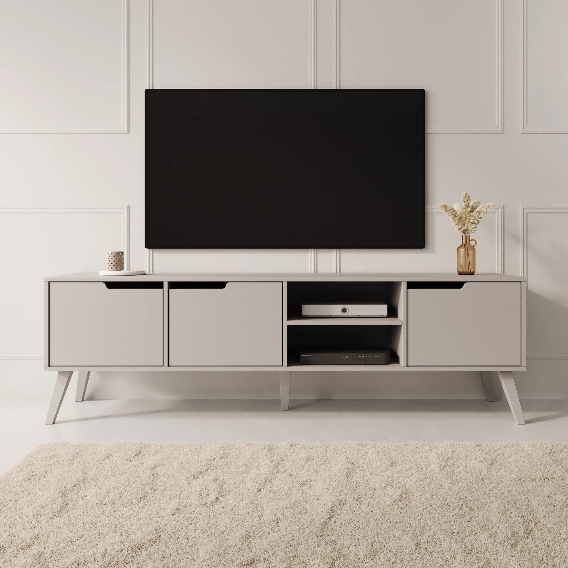 Nido - TV-Meubel - Beige - 180x40x55 cm