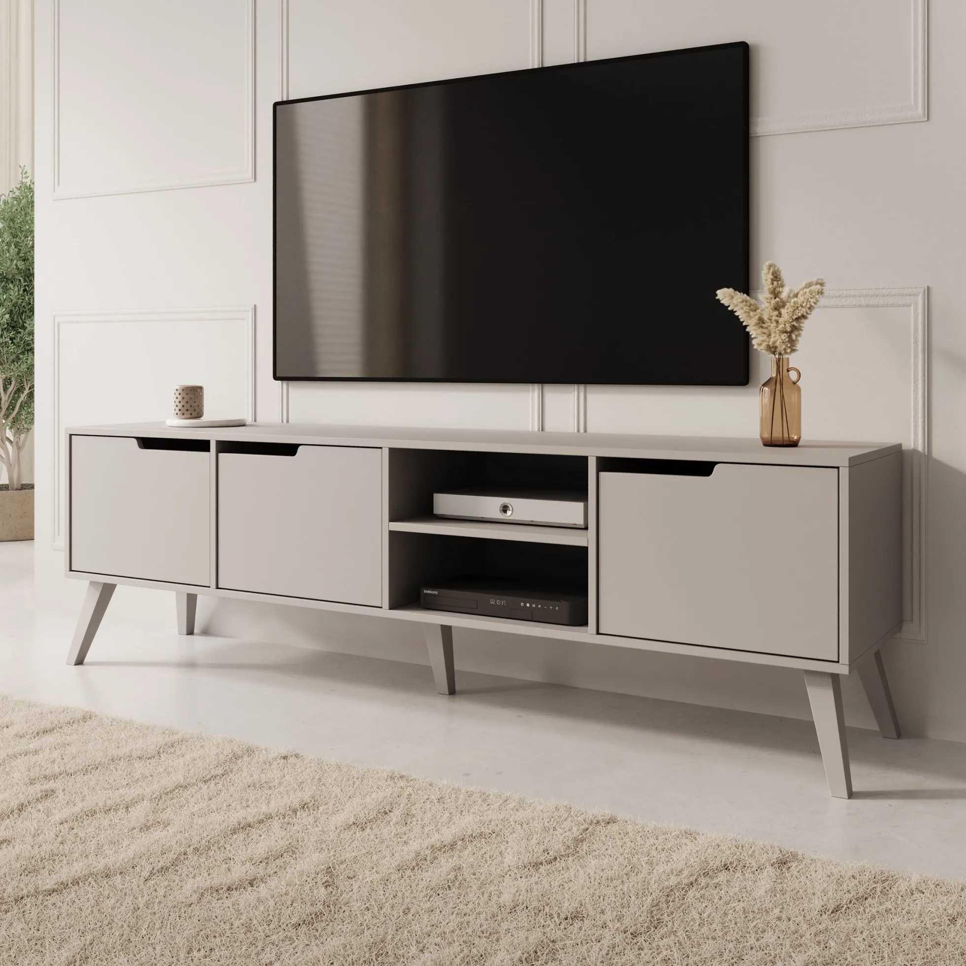 Nido - TV-Meubel - Beige - 180x40x55 cm
