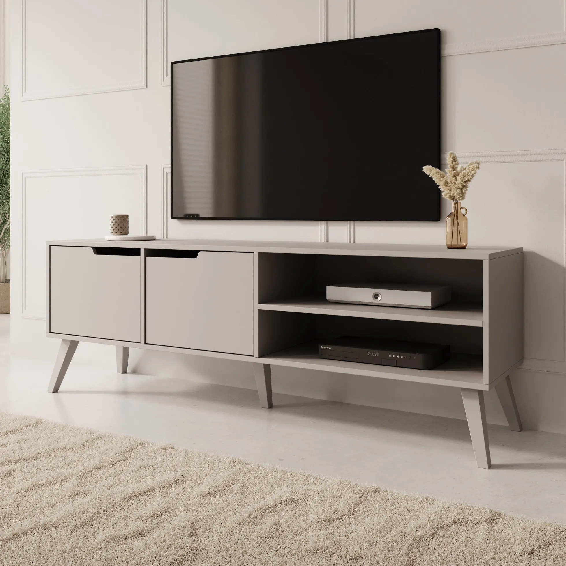 Nido - TV-Meubel - Beige - 160x40x55 cm