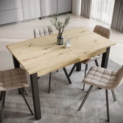 Noah - Eetkamertafel - Eiken/zwart - 120x70x76 cm