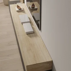 Nobu - Wandmeubel - Grijs/Eikenpatroon - 300x40x209 cm