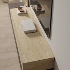 Nobu - Wandmeubel - Grijs/Eikenpatroon - 225x40x209 cm