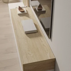 Nobu - Wandmeubel - Wit/Eikenpatroon - 225x40x209 cm