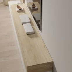 Nobu - Wandmeubel - Wit/Eikenpatroon - 300x40x209 cm