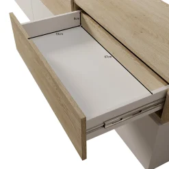 Nobu - Wandmeubel - Wit/Eikenpatroon - 300x40x209 cm