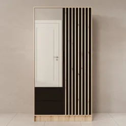Nocturna - Kledingkast 2 deurs - Eiken/Zwart - 102x51x200 cm