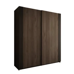 Nokta - Kledingkast met schuifdeuren - Donker eikenpatroon - 180x61x21