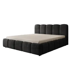 Nolena - Tweepersoonsbed - Zwart velvet - 180x200 cm