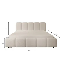 Nolena - Tweepersoonsbed - Beige teddystof - 180x200 cm