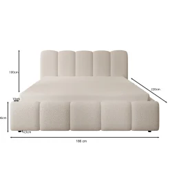 Nolena - Tweepersoonsbed - Beige stof - 160x200 cm
