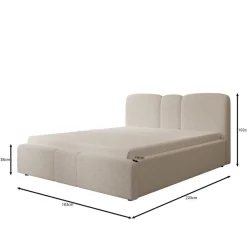 Northwell - Tweepersoonsbed met opbergruimte - Teddystof beige - 160x2