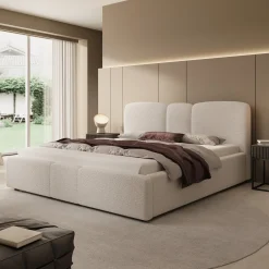 Northwell - Tweepersoonsbed met opbergruimte - Teddystof beige - 180x2