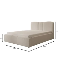 Northwell - Tweepersoonsbed met opbergruimte - Teddystof beige - 140x2