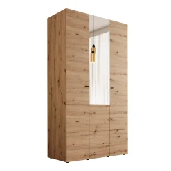 Nouran - Kledingkast 3-deurs - Eikenpatroon - 117x52x208 cm
