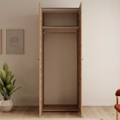 Nouran - Kledingkast 2-deurs - Eikenpatroon - 79x52x208 cm