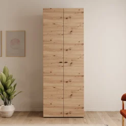 Nouran - Kledingkast 2-deurs - Eikenpatroon - 79x52x208 cm