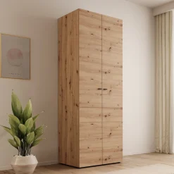 Nouran - Kledingkast 2-deurs - Eikenpatroon - 79x52x208 cm
