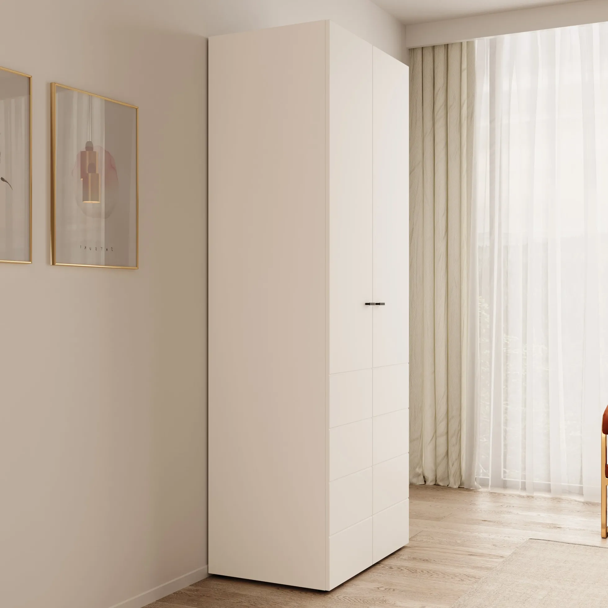 Nouran - Kledingkast 2-deurs - Wit - 79x52x208 cm