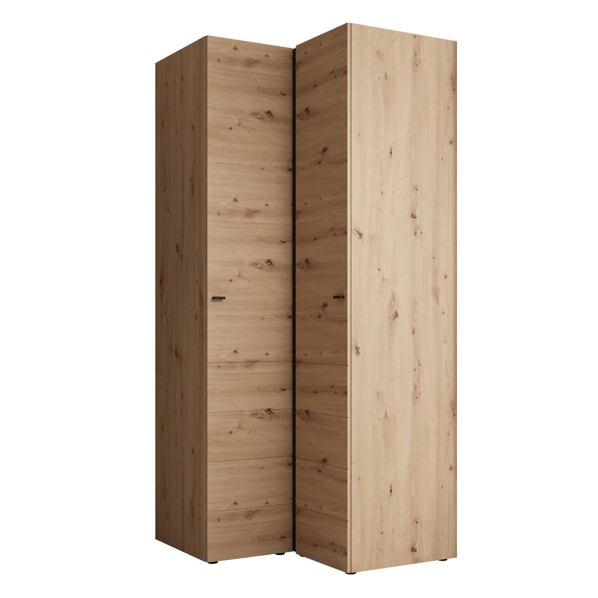 Nouran - Kledingkast hoek - Eikenpatroon - 95x90x208 cm