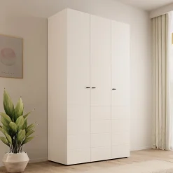 Nouran - Kledingkast met 3 deuren - Wit - 117x52x208 cm