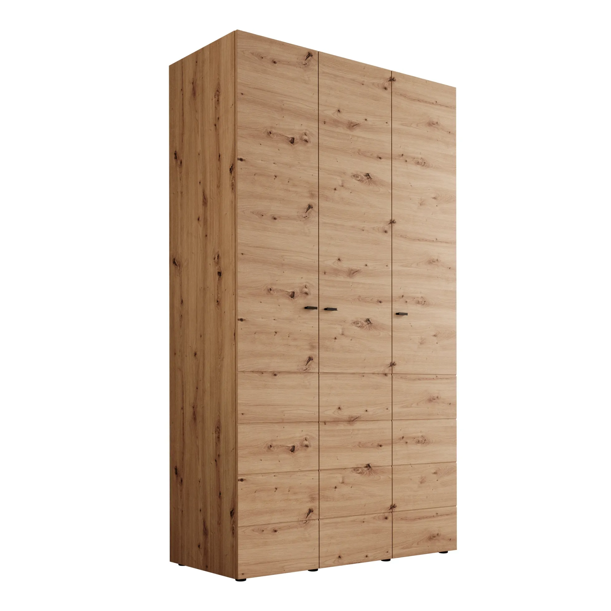 Nouran - Kledingkast met 3 deuren - Eikenpatroon - 117x52x208 cm