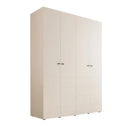 Nouran - Kledingkast met 4 deuren - Wit - 155x52x208 cm